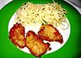 Schweinefilet in Parmesanpanade mit Zitronenspaghetti