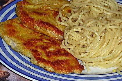 Schweinefilet in Parmesanpanade mit Zitronenspaghetti 4