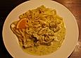 Tagliatelle mit Schnitzelstreifen in Orangen-Sahneso&szlig;e