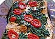 Vegetarische Spinatpizza