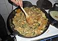 Indische S&uuml;&szlig;kartoffel-Zucchini-H&auml;hnchen-Pfanne