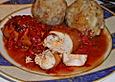 H&auml;hnchenr&ouml;llchen mit pikanter F&uuml;llung