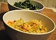 Garnelen-Fenchel-Pfanne mit Buttermilchsalat