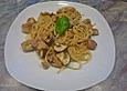 Spaghetti mit Huhn und Pilzen