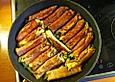 Leberk&auml;se-R&ouml;llchen mit Spinat und K&auml;se gef&uuml;llt