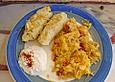 kr&uuml;meltigers Putenrouladen mit Sauerkraut und Chorizo