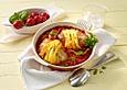 Putenbrust im Nudelmantel mit Blitz-Tomatensauce