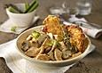 Putengeschnetzeltes mit Pilz-Sahne-Sauce und R&ouml;sti