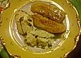 Vanilleeis mit K&uuml;rbiskern&ouml;l und gebratenen Bananenscheiben