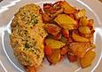Schnitzel unter Feta-Zucchini-Haube
