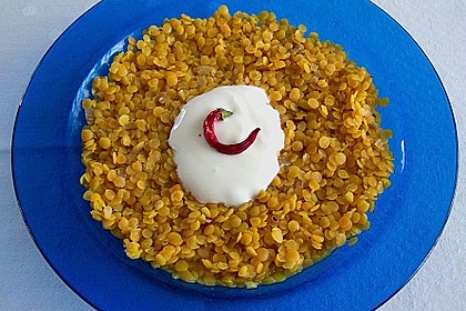 Rote Linsen mit Joghurt
