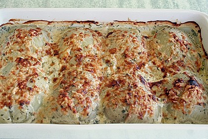 &Uuml;berbackener Fenchel mit Frischk&auml;seso&szlig;e