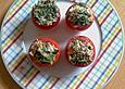 Gef&uuml;llte Tomaten mit Feta und Spinat