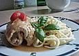 Putenrouladen mit Speck und Mozzarella