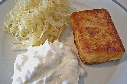 Gebackener Schafsk&auml;se mit kalter Tomatenso&szlig;e 1