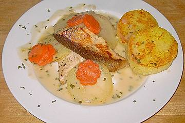 Kohlrabi mit Lachsfilet