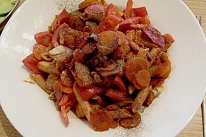 Scharfe H&auml;hnchen - Spaghetti Pfanne 12