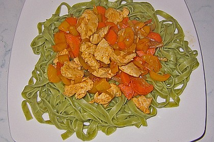 Scharfe H&auml;hnchen - Spaghetti Pfanne 5