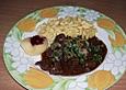 Hirschgulasch mit frischen Pfifferlingen