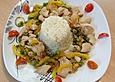 Reispfanne mit Huhn