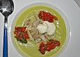 Festliches Kartoffels&uuml;ppchen mit Zander und Tomaten - Kresse Kompott
