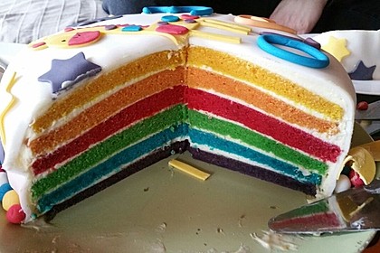 Regenbogentorte 70
