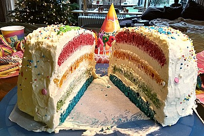 Regenbogentorte 60
