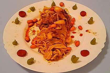 Pasta mit Gemüsejulienne und Erdnusssoße 6