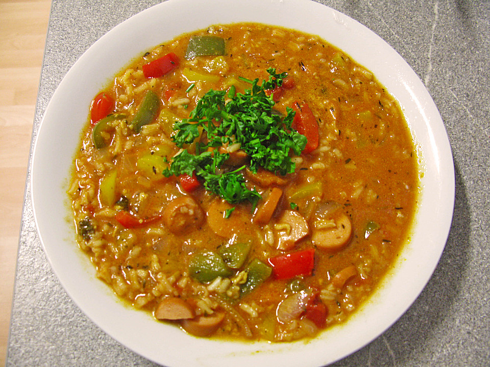Tomaten-Paprika Suppe mit Reis und Zwiebeln (Rezept mit Bild) | Chefkoch.de