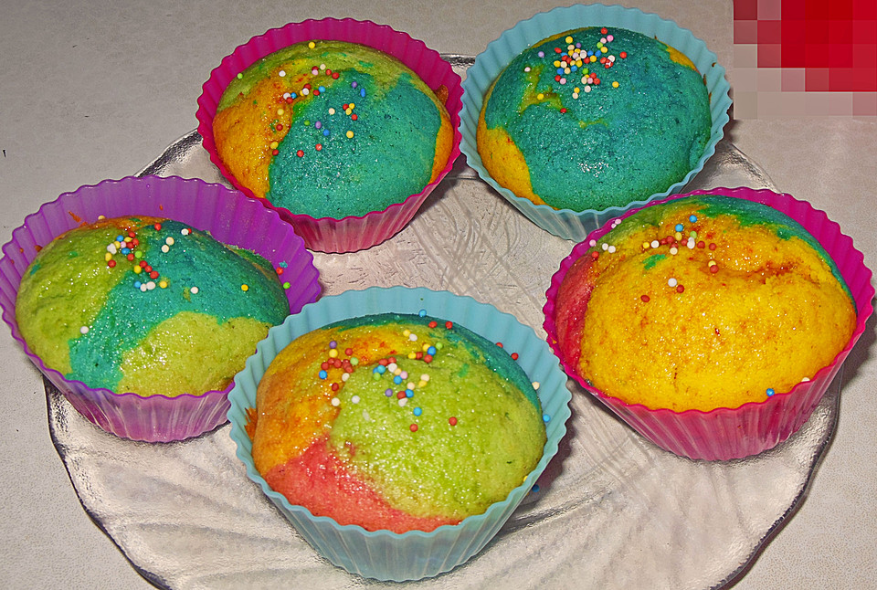Schnelle Rainbow-Muffins (Rezept mit Bild) von Schleckermaus95 ...