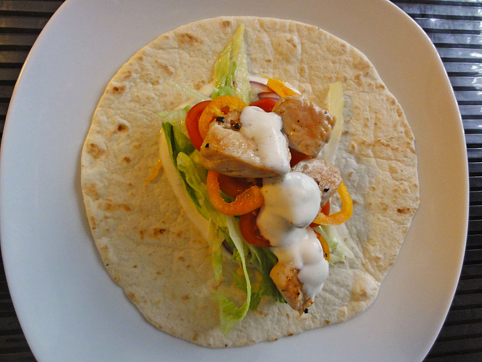 Wraps mit gebratener Hähnchen- oder Putenbrust (Rezept mit Bild ...