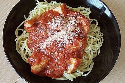 Spaghetti mit Champignon - Tomatensauce 2