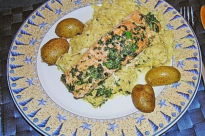 Frischer Lachs auf Rahmsauerkraut 3