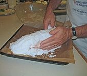 Wolfsbarsch in Wei&szlig;weinsauce an Dicken Bohnen (Bild)