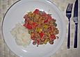 Mettpfanne mit Reis