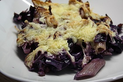 Rotkohl - Pasta Auflauf