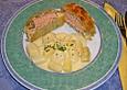 Spargelragout zu Lachs in Bl&auml;tterteig