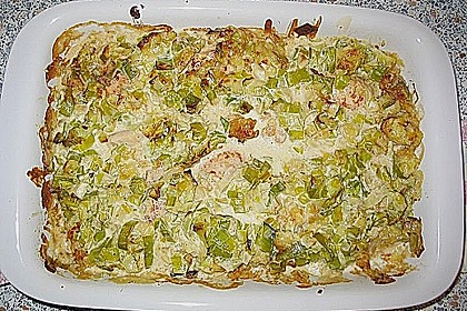 Putenschnitzel mit R&ouml;stis in Lauch - K&auml;seso&szlig;e &uuml;berbacken 1