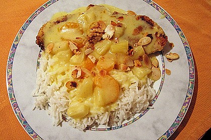 Fischfilets mit Mandarinen - Ananas - So&szlig;e