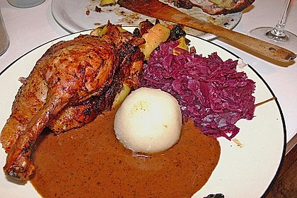 Ente mit Äpfeln, Backpflaumen und Speck 3
