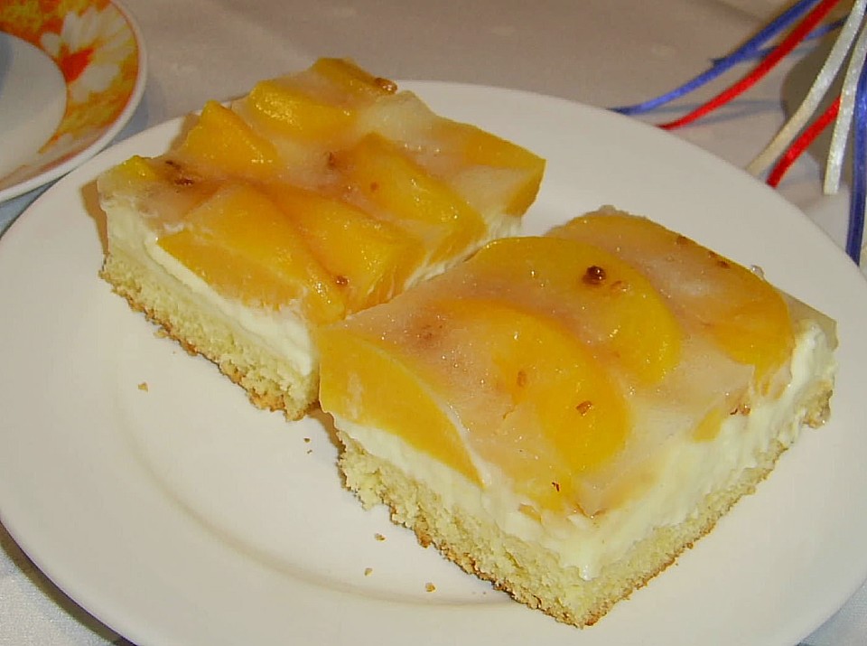 Pudding - Pfirsichkuchen vom Blech (Rezept mit Bild) | Chefkoch.de