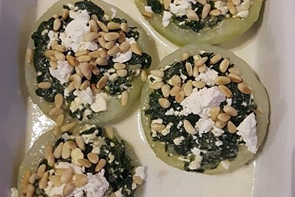 Kohlrabi gefüllt mit Spinat, Schafskäse und Schalotten 3