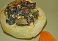 Kohlrabi gef&uuml;llt mit Spinat, Schafsk&auml;se und Schalotten