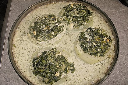 Kohlrabi gefüllt mit Spinat, Schafskäse und Schalotten 22