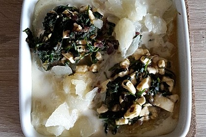 Kohlrabi gefüllt mit Spinat, Schafskäse und Schalotten 18