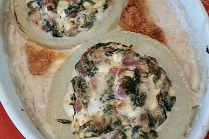 Kohlrabi gefüllt mit Spinat, Schafskäse und Schalotten 6