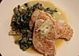 Mangold mit Gorgonzolasauce & Schweinemedailons