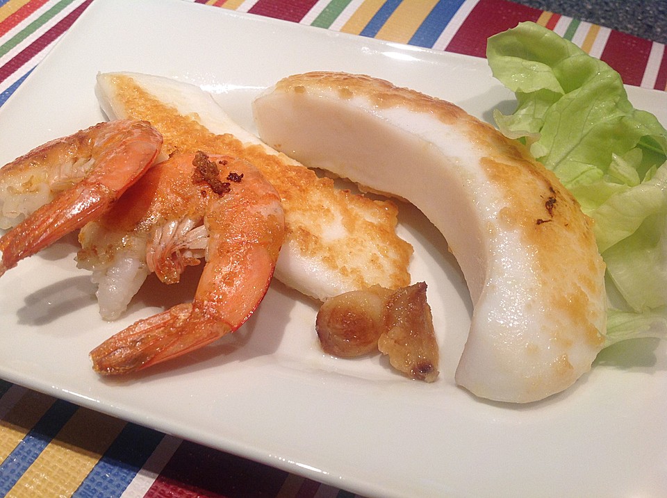 kuechlis gebratener Tintenfisch mit Garnelen (Rezept mit Bild ...