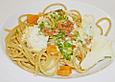 Spaghetti mit Gem&uuml;se und K&auml;se - Sahne - Sauce