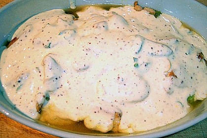 &Uuml;berbackener Chicoree mit H&auml;hnchen in Salbei - Senf - Sauce 3